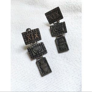 Vintage Carved Drop Earrings